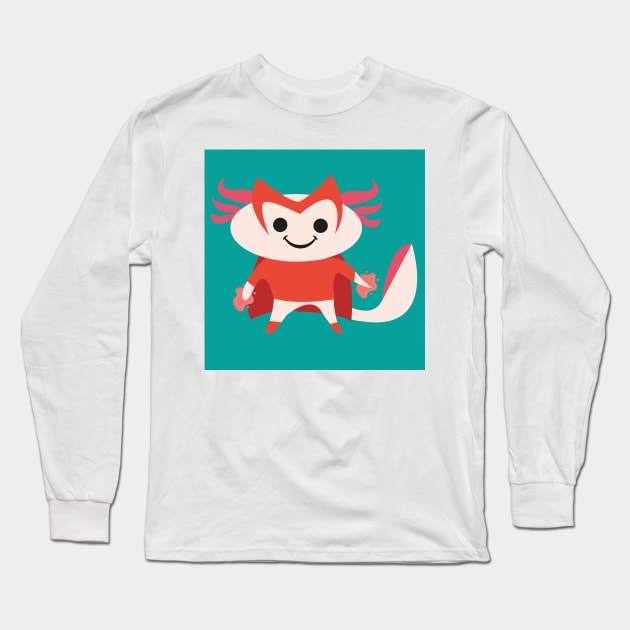 Axiolot Red Heroes Long Sleeve T-Shirt by Marshall Lie Store
